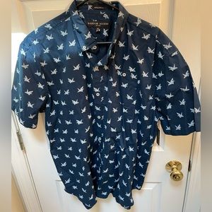 Random Access Size xl regular Fit Mens Shirt Button Down Short Sleeve Blue
